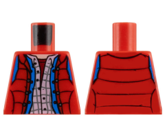 Torso Down Vest with Plaid Shirt and Blue Denim Jacket Pattern (Marty McFly)