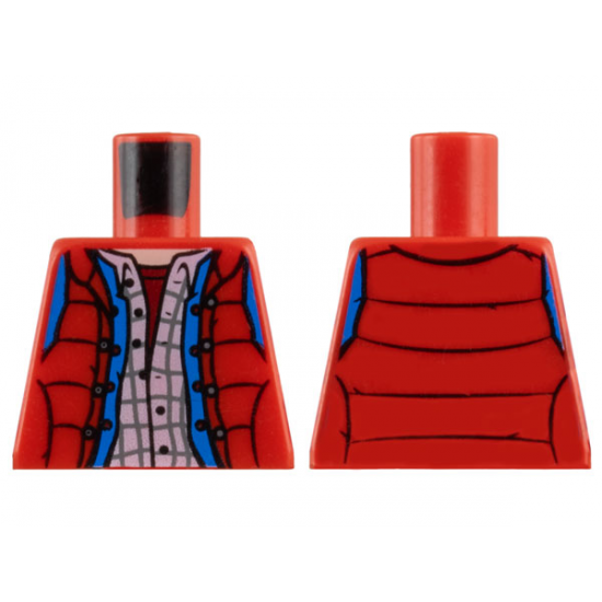 Torso Down Vest with Plaid Shirt and Blue Denim Jacket Pattern (Marty McFly)