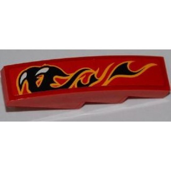 Slope, Curved 4 x 1 with Claws and Black Flames Pattern Model Right Side (Sticker) - Set 8227