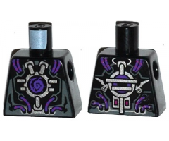 Torso Robot with Silver Framework, Dark Purple Wires and Center Swirl Pattern