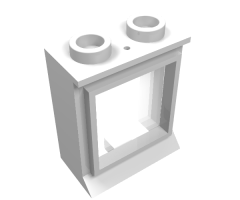 Window 1 x 2 x 2 with Extended Lip, with Glass, Hole in Top