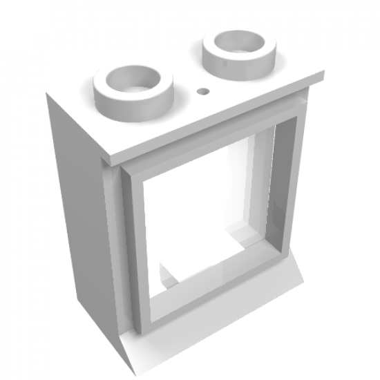 Window 1 x 2 x 2 with Extended Lip, with Glass, Hole in Top