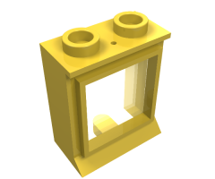 Window 1 x 2 x 2 with Extended Lip, with Glass, Hole in Top