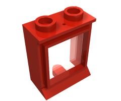 Window 1 x 2 x 2 with Extended Lip, with Glass, Hole in Top