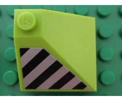 Slope 33 3 x 3 Double Convex with Danger Stripes Pattern Model Left Side (Sticker) - Set 8190