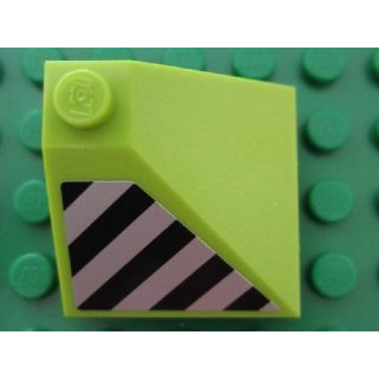 Slope 33 3 x 3 Double Convex with Danger Stripes Pattern Model Left Side (Sticker) - Set 8190