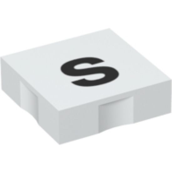 Duplo, Tile 2 x 2 with Black Lowercase Letter s Pattern