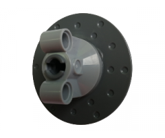 Technic, Steering Axle with 2 Pin Holes with Dark Bluish Gray Steering Wheel Hub 3 Pin Holes Round (11950/ 35189)