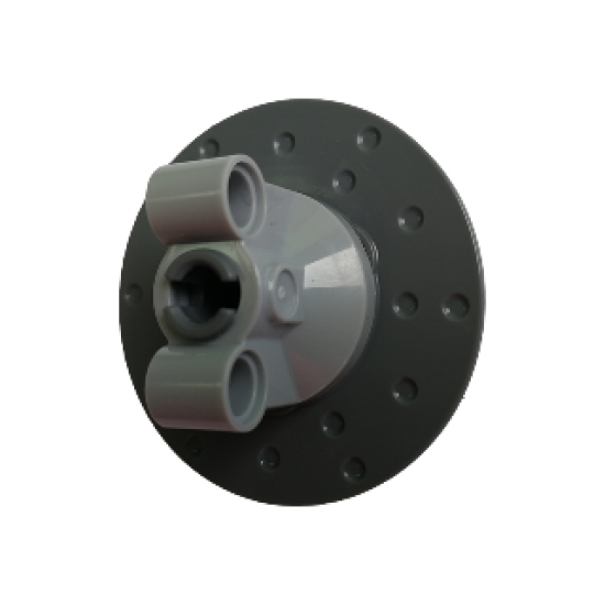 Technic, Steering Axle with 2 Pin Holes with Dark Bluish Gray Steering Wheel Hub 3 Pin Holes Round (11950/ 35189)