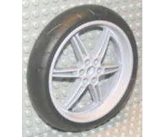 Wheel & Tire Assembly Technic Street Bike (8420) with Black Tire Technic Street Bike (8420) - Narrow, Front (51378 / 51380)