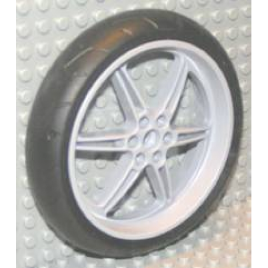 Wheel & Tire Assembly Technic Street Bike (8420) with Black Tire Technic Street Bike (8420) - Narrow, Front (51378 / 51380)