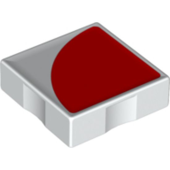 Duplo, Tile 2 x 2 with Shape Red Quarter Circle Pattern