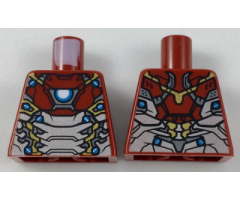 Torso Silver, Gold, and Light Blue Armor, Iron Man Arc Reactor on Chest Pattern
