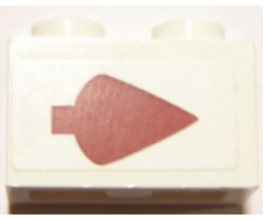 Brick 1 x 2 with Dark Red Arrow Pattern Right (Sticker) - Set 10240