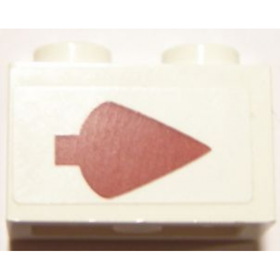 Brick 1 x 2 with Dark Red Arrow Pattern Right (Sticker) - Set 10240