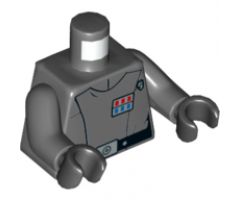 Torso SW Imperial Officer 5 (Captain) Pattern / Dark Bluish Gray Arms / Black Hands