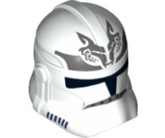 Minifigure, Headgear Helmet SW Clone Trooper with Wolf Insignia on Forehead and Dark Bluish Gray Pattern
