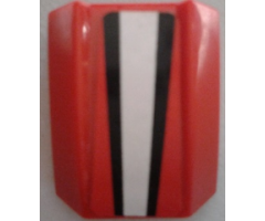 Slope, Curved 2 x 2 Lip with Red, Black and White Stripes Pattern (Sticker) - Set 8863