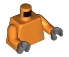 Torso Alien with '245633' and Barcode Pattern / Orange Arms / Dark Bluish Gray Hands