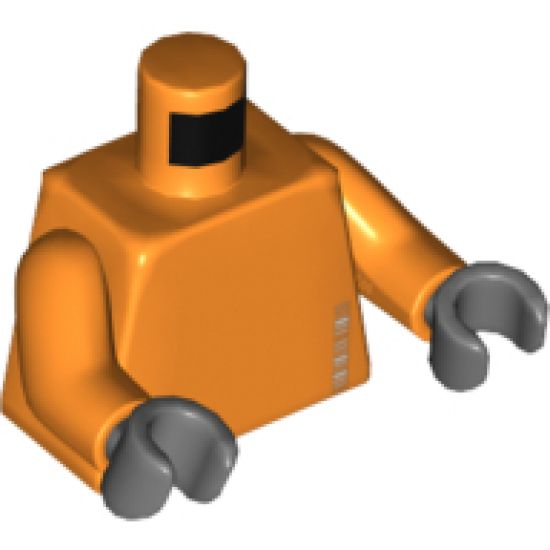 Torso Alien with '245633' and Barcode Pattern / Orange Arms / Dark Bluish Gray Hands