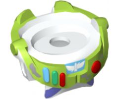 Minifigure, Body Wear Spacesuit with Lime Trim and Colored Buttons, Dirt Stains Pattern (Buzz Lightyear)