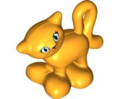 Duplo, Animal Cat Standing Turned Head with Large Eyes with Eyelashes Pattern