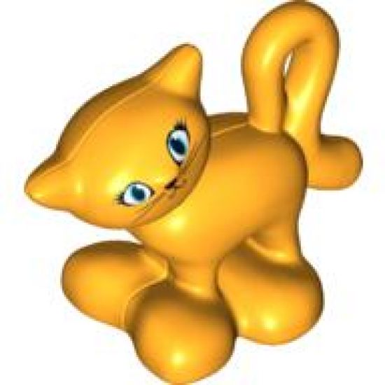 Duplo, Animal Cat Standing Turned Head with Large Eyes with Eyelashes Pattern