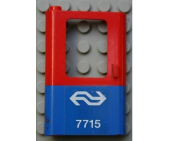 Door 1 x 4 x 5 Train Left with Blue Bottom Half and Dutch NS '7715' Pattern (Sticker) - Set 7715