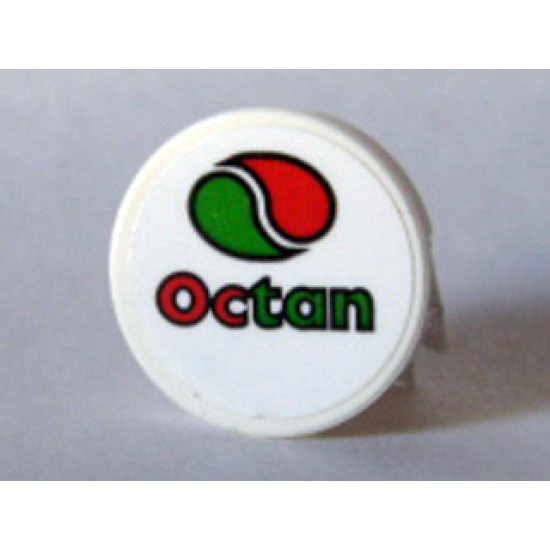 Tile, Round 2 x 2 with Octan Logo Pattern (Sticker) - Set 10184
