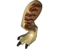 Animal, Body Part Dinosaur Leg Large (Rear) Tyrannosaurus rex with Pin, Black Claws and Dark Brown Stripes on Medium Nougat Pattern - Left
