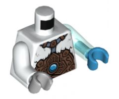Torso Fur with Copper Armor and Ice Chi Emblem Pattern / Trans-Lt Blue Arm Left / White Arm Right / Dk Azure Hand Left / Lt Bluish Gray Hand Right