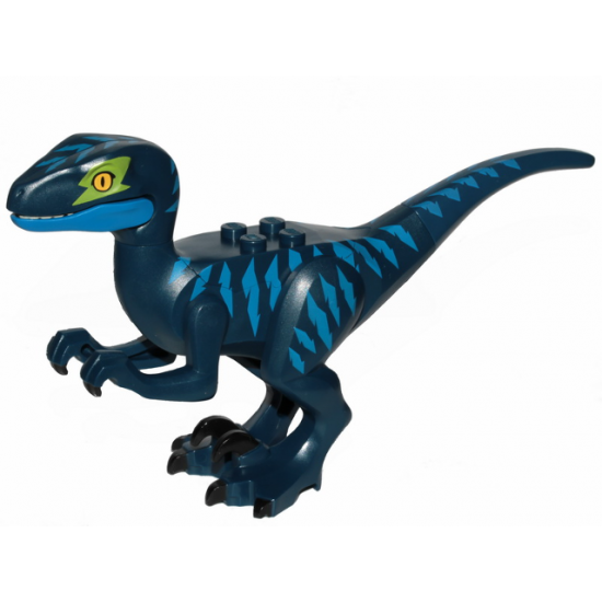 Animal, Dinosaur Raptor / Velociraptor with Blue Markings and Lime Eye Patch