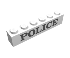 Brick 1 x 6 with Black 'POLICE' Serif Pattern