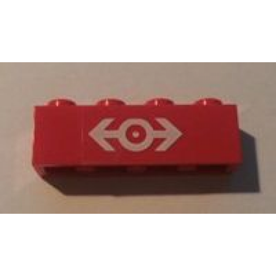 Brick 1 x 4 with Train Logo White Pattern (Sticker) - Set 4551