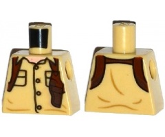 Torso Shirt with 4 Buttons, Flap Pockets, Open Collar and Brown Holster Pattern