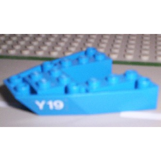 Boat Bow Brick 6 x 6 x 1 with 'Y19' Pattern on Both Sides (Stickers) - Set 6542