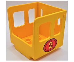 Duplo, Train Steam Engine Cabin with Red Oval and Number 2
