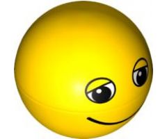 Duplo Ball for Ball Tube with Smile and Black and White Eyes with Eyelids Pattern