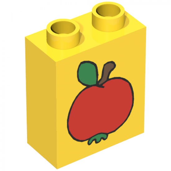 Duplo, Brick 1 x 2 x 2 with Apple Pattern