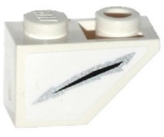 Slope, Inverted 45 2 x 1 with Claw Scratch Mark Pattern Model Right (Sticker) - Set 75916