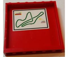Panel 1 x 6 x 5 with Green Outlined Race Track Map Pattern on Inside (Sticker) - Set 75913