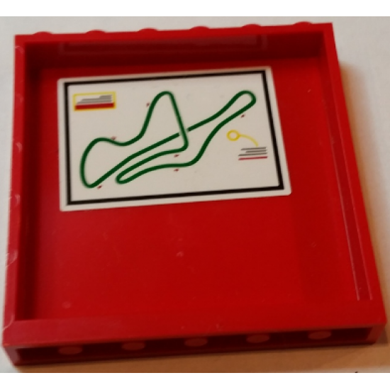 Panel 1 x 6 x 5 with Green Outlined Race Track Map Pattern on Inside (Sticker) - Set 75913