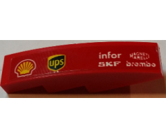 Slope, Curved 4 x 1 with 'MAGNETI MARELLI', 'brembo', 'infor', 'SKF' and ups and Shell Logos Pattern Model Left Side (Sticker) - Set 75913