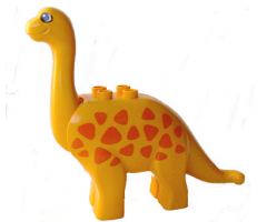 Duplo, Animal Dinosaur Brachiosaurus Adult with Orange Spots Pattern