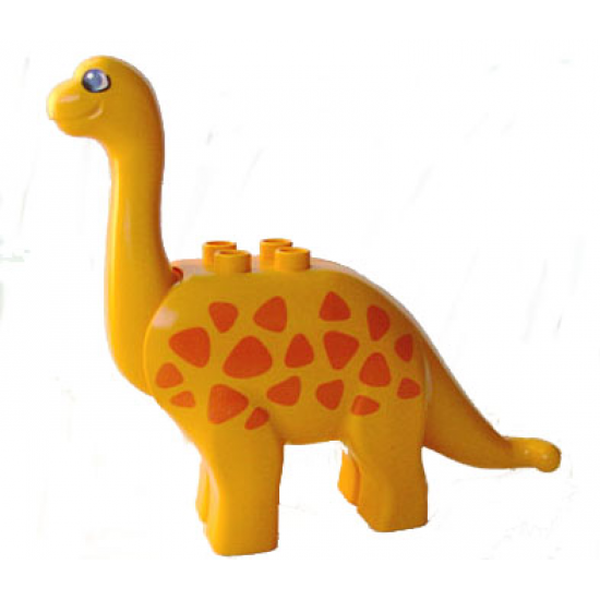 Duplo, Animal Dinosaur Brachiosaurus Adult with Orange Spots Pattern