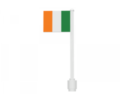 Flag on Flagpole, Straight with Ireland Pattern (Stickers)