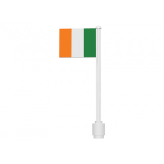 Flag on Flagpole, Straight with Ireland Pattern (Stickers)