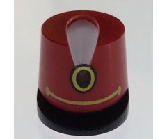 Minifigure, Headgear Hat, Imperial Guard Shako with White Plume, Black Brim, Gold Chain and Dark Red Emblem Pattern