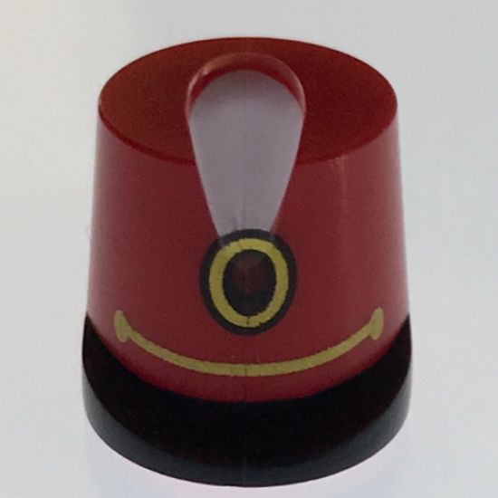 Minifigure, Headgear Hat, Imperial Guard Shako with White Plume, Black Brim, Gold Chain and Dark Red Emblem Pattern