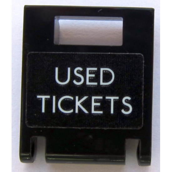 Container Box 2 x 2 x 2 Door with Slot and 'USED TICKETS' Pattern (Sticker) - Set 10258